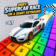 Obby: Supercar Race on a Giant Keyboard